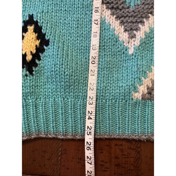 Vintage Forum Blue & Gray Bulky Sweater Size Medium Oversized - Picture 7 of 7